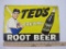 Vintage Metal Embossed Ted's Creamy Root Beer Sign, 7 oz
