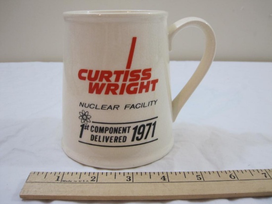 Vintage Curtiss Wright Nuclear Facility Ceramic Mug, marked Japan, 1 lb