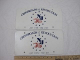 Pair of Vintage New Jersey 1976 Crossroads of the Revolution Thin Pressed Metal Vanity Plates, July