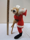 Vintage Santa and Deer Annalee Dolls, Annalee Mobilitee Dolls Inc 1965 (Deer) and 1971 (Santa), 13