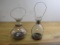 Pair of Rustic Handing Glass Candle Lanterns, 9
