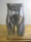Silver-Painted Mannequin Depicting Unisex Human Lower Torso; 20.5