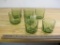 Set of 7 Vintage Avocado Green Glasses, 2x small (2.5