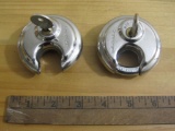Two lock and Key Sets, Chinrose brand hardened steel, 2.75 inch diameter