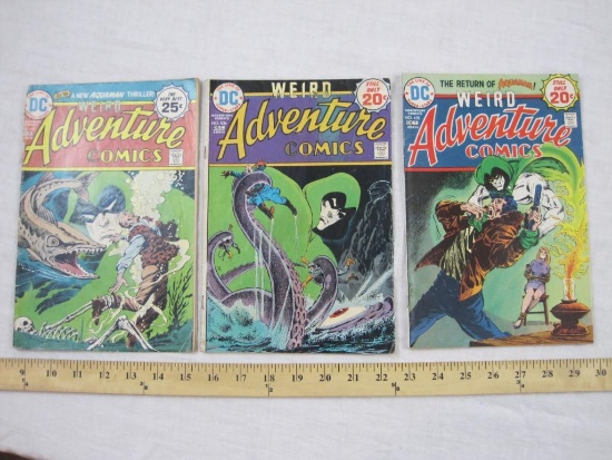 Three Vintage Weird Adventure Comics No. 435 (October 1974), No. 436 (December 1974), and No. 437