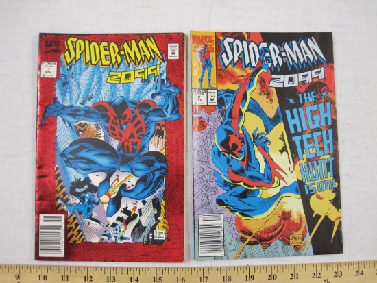 Spider-Man 2099 Comic Books Issues No. 1 & 2 November and December 1992, Marvel Comics Group, 4 oz