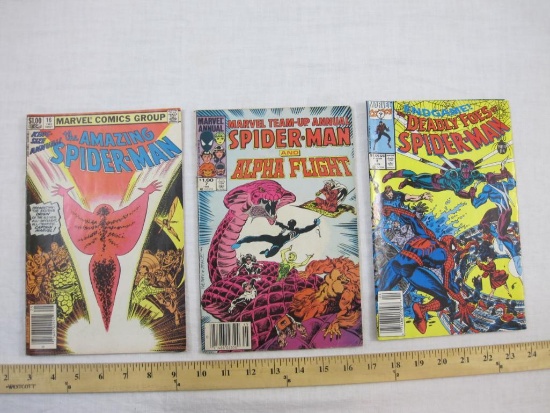 Three Spider-Man Comic Books including The Amazing Spider-Man No. 16 King Size Annual 1982, Marvel