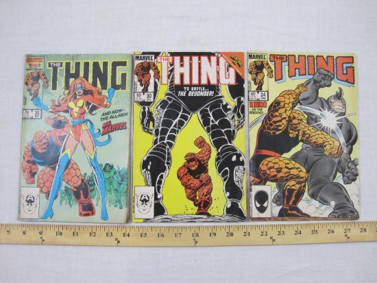 Three Issues of The Thing Comic Books including Nos. 24 (June 1985), 30 (December 1985) and 35 (May