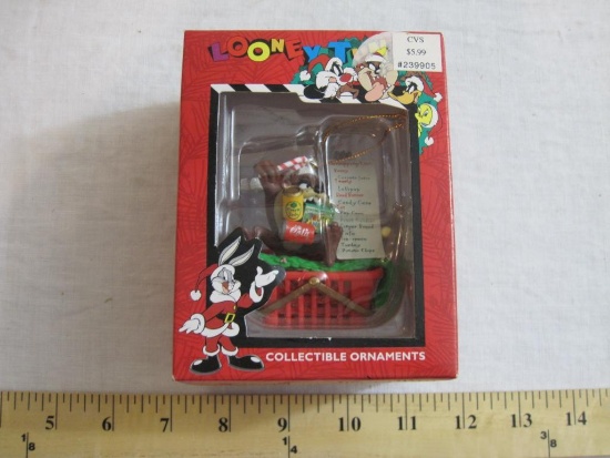 Looney Tunes Collectible Ornaments Taz with Shopping List, in original box, Matrix 1997, 3 oz