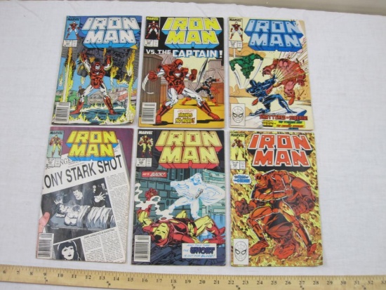 Six Iron Man Comic Books Nos. 222 (September 1987), 228 (March 1988), 229 (April 1988), 238 (January