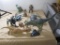 Small tote of dinosaur and lizard toys, includes tote