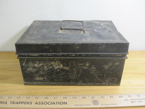Vintage Tin Soldered Storage Box, 12" x 8" x 6"