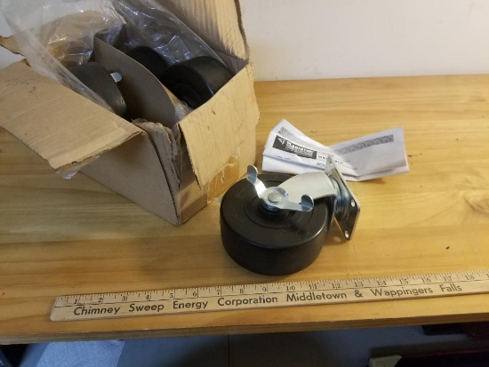 Set of 5" diameter 4 Gladiator Casters, 2 w/ Brakes and 2 Swivels, 5" Diameter