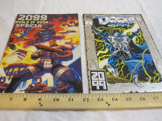 Two DOOM Comic Books including 2099 Special: World of Doom and Doom 2099 No. 1, Marvel Comics, 6 oz