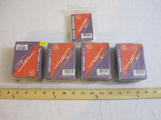 Four Unopened Packs of Top Loader Card Holders 3" x 4", 25 holders per pack and 100 perfect size