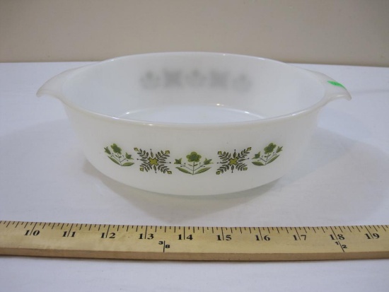 Vintage Green Meadow Anchor Hocking Fire King 2 Qt Ovenware Baking Dish, 2 lbs 2 oz