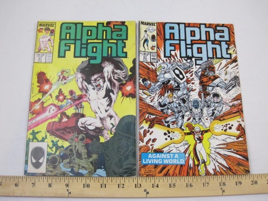 Two Alpha Flight Comic Books Nos. 51 (October 1987) and 57 (April 1988), Marvel Comics Group, comics