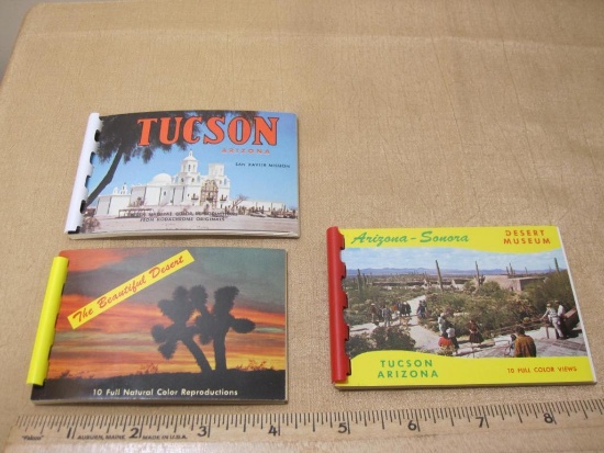 Three small color Southwest souvenir photo booklets: Tucson The Desert and Sonora/Tucson, 1.9 oz