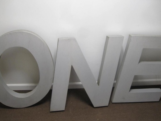 Three 30inch Aluminum Outdoor letters, "O", "N" and "E"