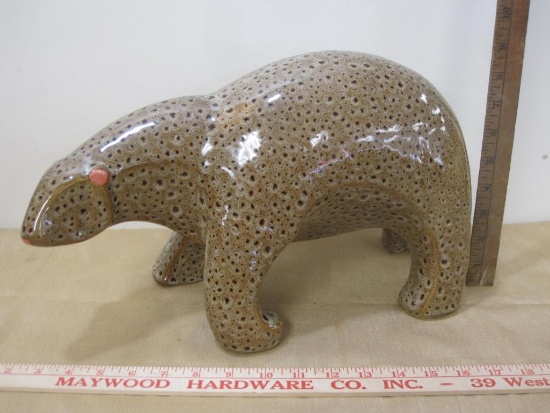 Haeger Pottery Polar Bear, Brown Spot Glaze