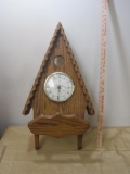 Handmade Oak Wall Clock, approx 27