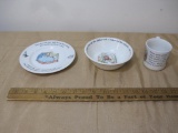 Child's Set of Peter Rabbit Wedgewood of Etruria and Barlaston, plate, bowl and cup