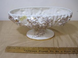 Haeger Pottery Bowl, White with Gold Glaze, has chip, see photos for details