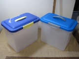 Two Sterilite Lidded File Containers