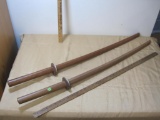 Two Wooden Bokken Swords, approx 40 inches