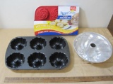 Assorted Bundt and Baking Pans, Silicone Rose Forms