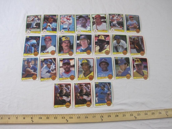 Lot of Donruss MLB Baseball Trading Cards from 1982 and 1983 including Brett Butler, Matt Sinatro,