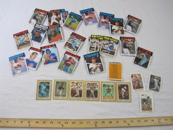 Lot of Topps MLB Baseball Trading Cards from 1986 & 1987 including Roger Clemens, Wade Boggs, Ted
