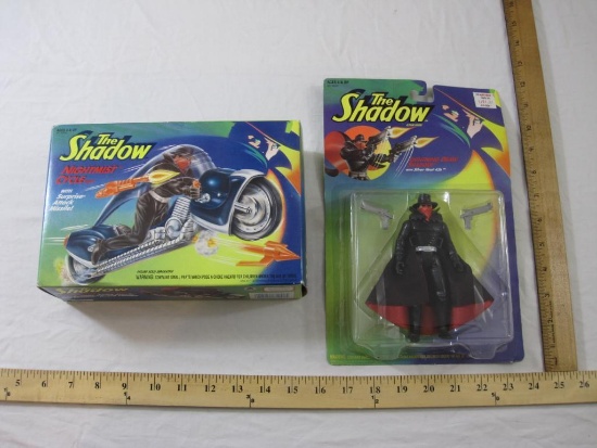 Two The Shadow Collectibles including Lightning Draw Shadow Action Figure and Nightmist Cycle,