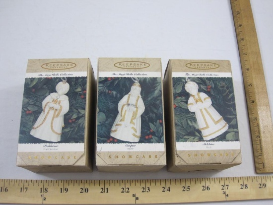 Three The Magi Bells Collection Showcase Hallmark Keepsake Ornaments including Balthasar, Gaspar &