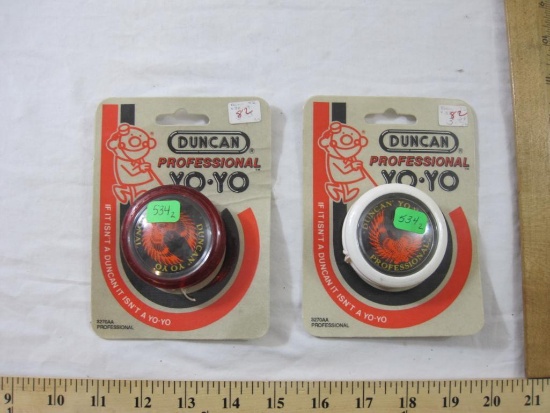 Two Duncan Professional Yo-Yos, sealed, 1986, 4 oz