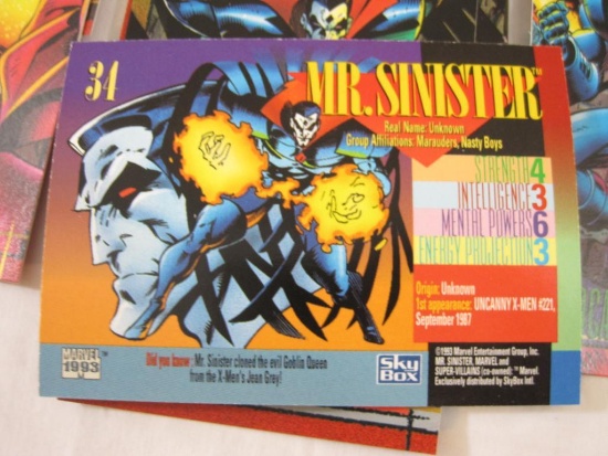 Lot of Collector Cards from 1993 Marvel Card Set, contains many duplicates, 1993 Marvel/Skybox, 1 lb