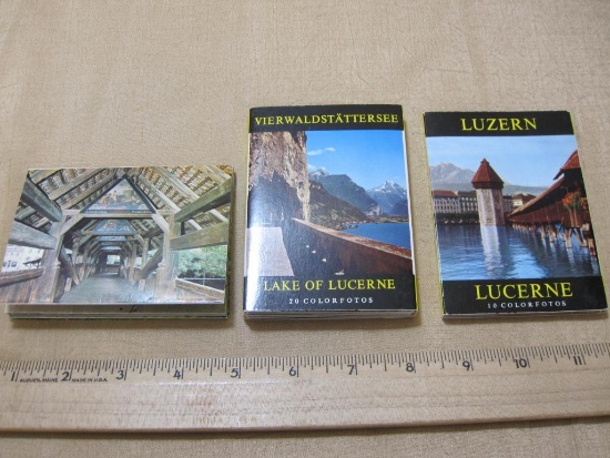 Three small color photo souvenir booklets of Lucerne and Lake Lucerne, Switzerland