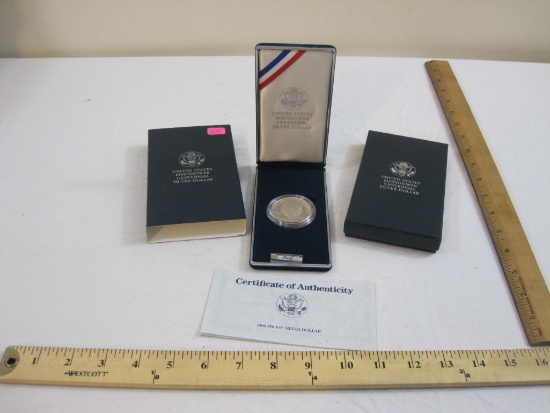 United States Eisenhower Centennial Silver Dollar in box with certificate of authenticity