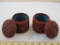 Pair of Vintage Chinese Carved Cinnabar Trinket Boxes with Lids, 13 oz