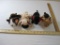 Four Dog TY Beanie Babies including Tuffy, GiGi, Pugsley, and Bruno, all tags included and attached,