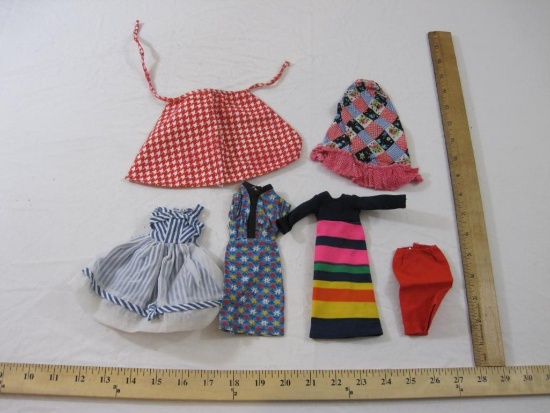 Lot of Vintage Barbie Dresses and Skirts, 1970s and later, 2 oz