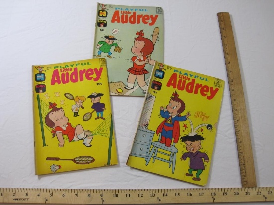 Three Silver Age Comic Book Issues of Playful Little Audrey Nos. 69 (April 1967), 79 (December 1968)