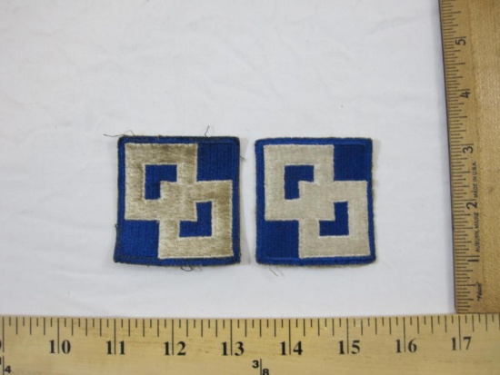 Set of 2 WWII US Army 2nd Service Command Patches, 1 oz