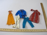 Lot of Vintage Barbie Clothes including corduroy pants, dressing robe and more, 1970s and later, 2