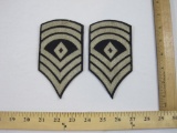 Set of 2 WWII US Army First Sergeant Rank Patches, 1 oz