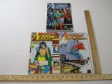 Three Action Comics Weekly Comic Books Nos. 636 (damage to corner), 641 & 642, January-March 1989,