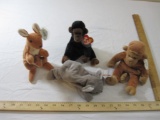 Four TY Beanie Babies including Pouch, Mel, Bongo and Congo, all tags included and attached, 1 lb 2