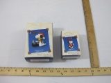 Two Spotlight on Snoopy Peanuts Hallmark Keepsake Ornaments including Literary Ace and Joe Cool, in