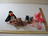 Four TY Beanie Babies including Jake, Pinky, Batty and Puffer, all tags included and attached, 13 oz