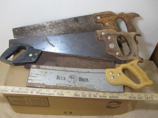 Lot of Four Handsaws, one Buck Brothers